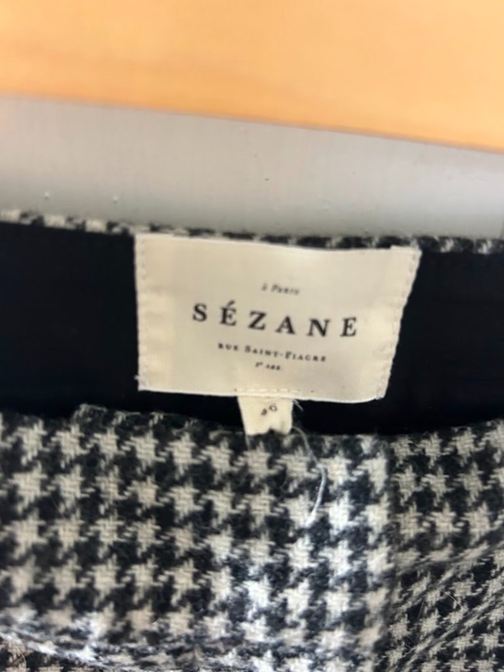 Sezane Matheo Trousers - Black & White Houndstooth Size 14 (FR 46) - Picture 3 of 3
